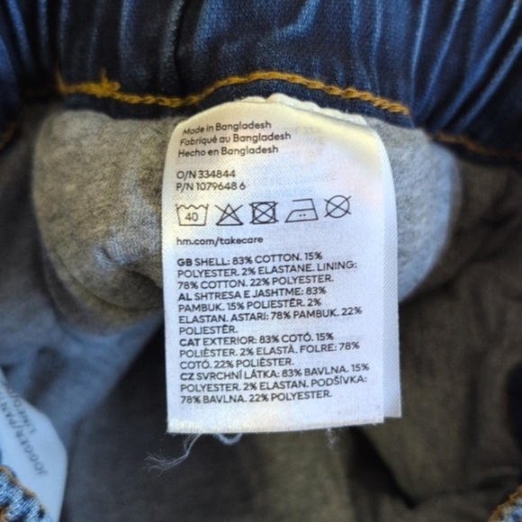 H&M jersey lined baggy fit denim joggers jeans 2T toddler boys - Picture 5 of 8